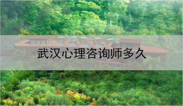武汉心理咨询师多久