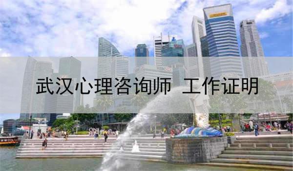 武汉心理咨询师 工作证明