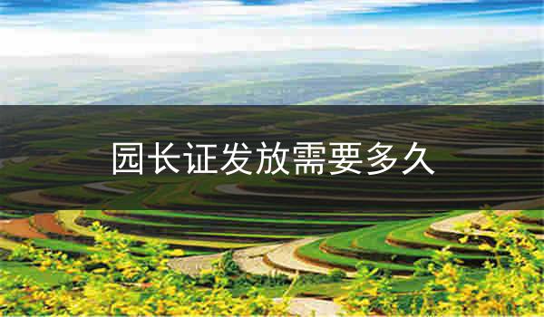 园长证发放需要多久