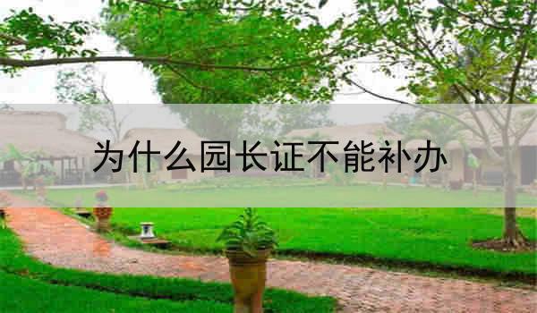 为什么园长证不能补办