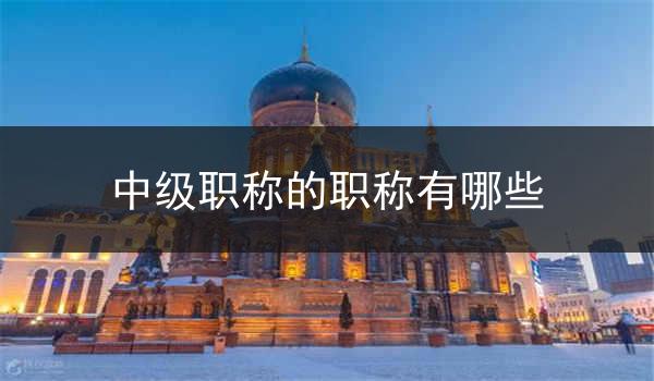 中级职称的职称有哪些