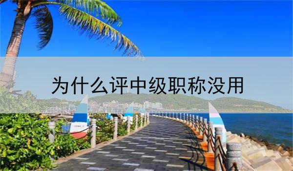 为什么评中级职称没用