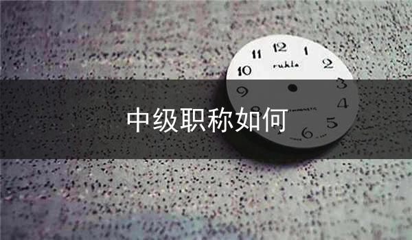 中级职称如何