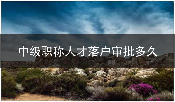 中级职称人才落户审批多久