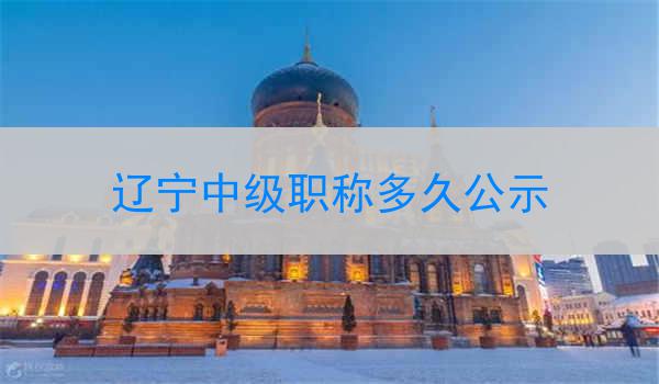 辽宁中级职称多久公示