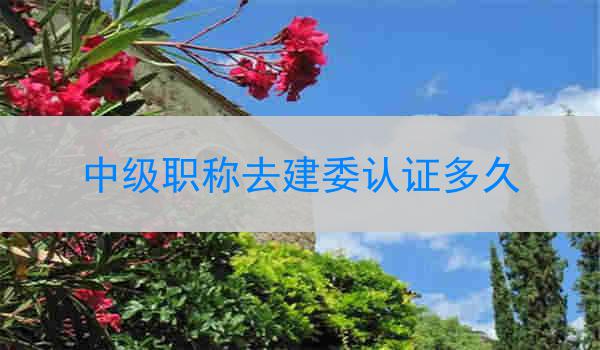 中级职称去建委认证多久