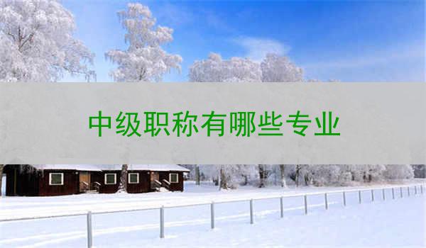 中级职称有哪些专业