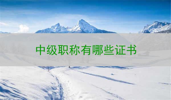 中级职称有哪些证书
