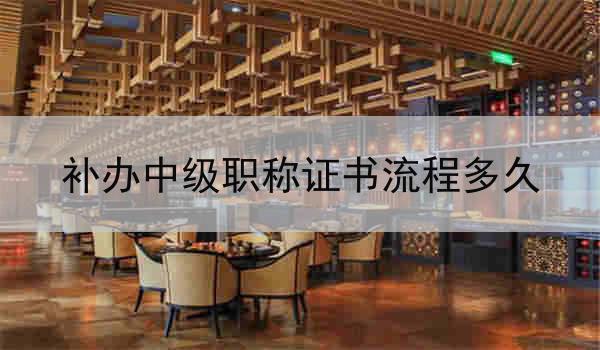 补办中级职称证书流程多久