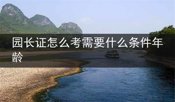 园长证怎么考需要什么条件年龄
