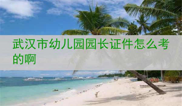 武汉市幼儿园园长证件怎么考的啊