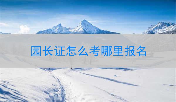 园长证怎么考哪里报名