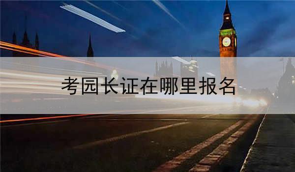 考园长证在哪里报名