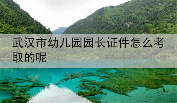 武汉市幼儿园园长证件怎么考取的呢