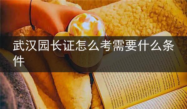 武汉园长证怎么考需要什么条件