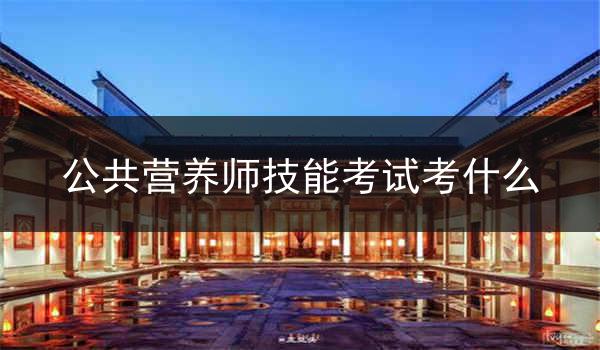 公共营养师技能考试考什么