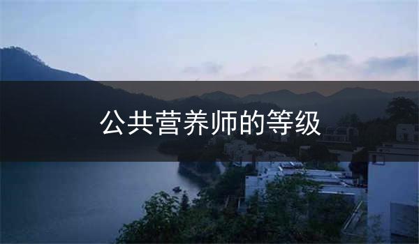 公共营养师的等级