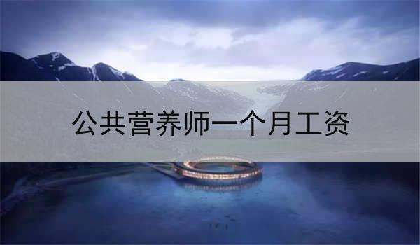 公共营养师一个月工资