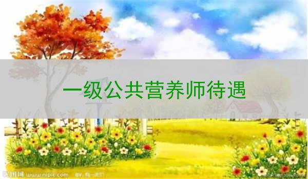 一级公共营养师待遇