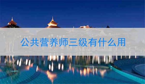 公共营养师三级有什么用