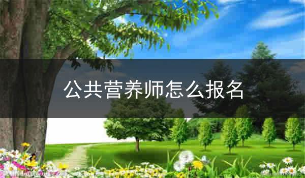 公共营养师怎么报名