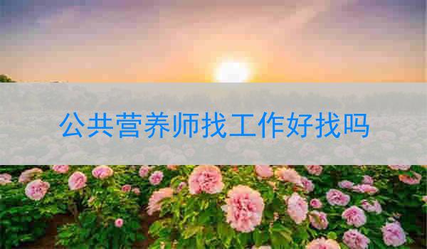 公共营养师找工作好找吗