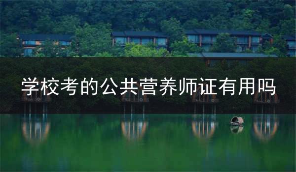 学校考的公共营养师证有用吗