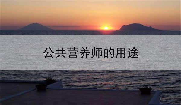 公共营养师的用途