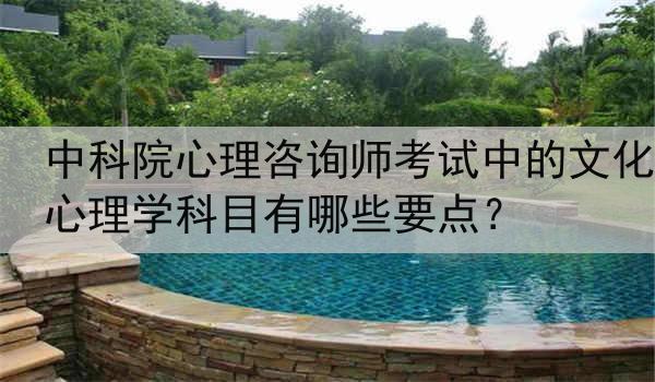 中科院心理咨询师考试中的文化心理学科目有哪些要点？