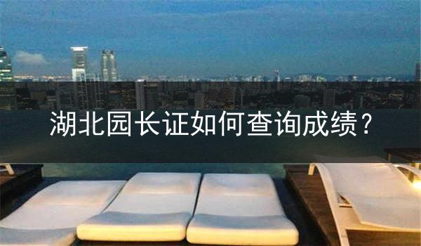 湖北园长证如何查询成绩？