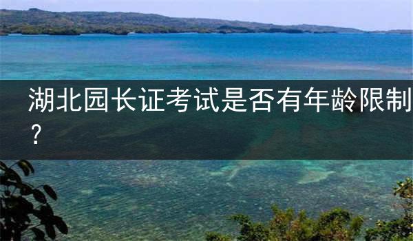 湖北园长证考试是否有年龄限制？