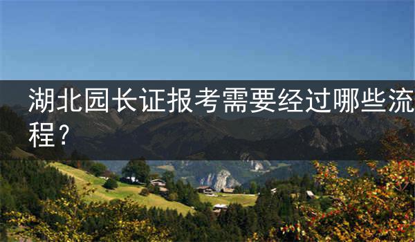 湖北园长证报考需要经过哪些流程？